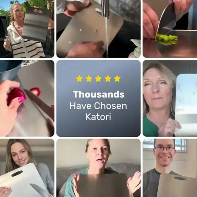 Using the Katori titanium cutting board Katori titanium cutting board in everyday use